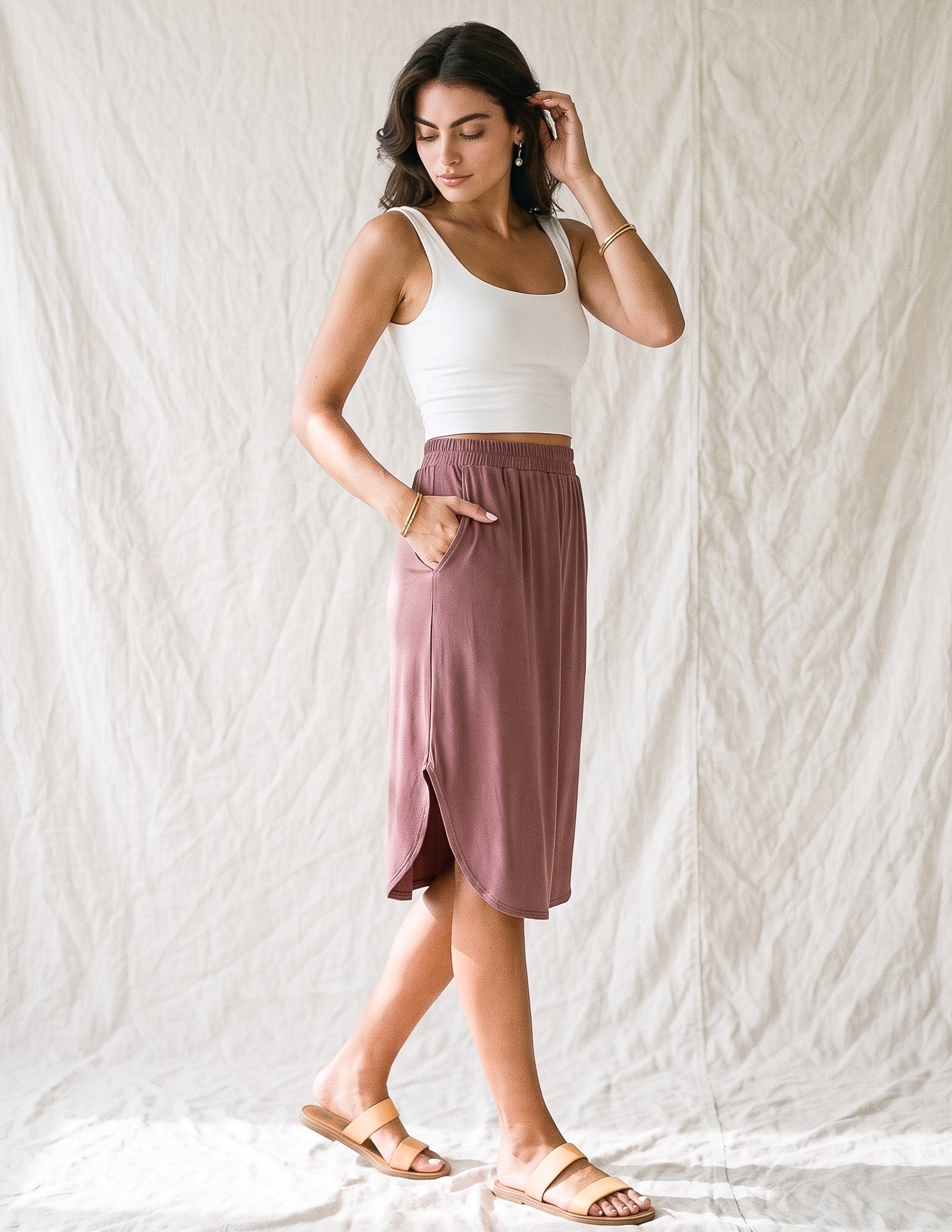 Bamboo Camila Midi Skirt