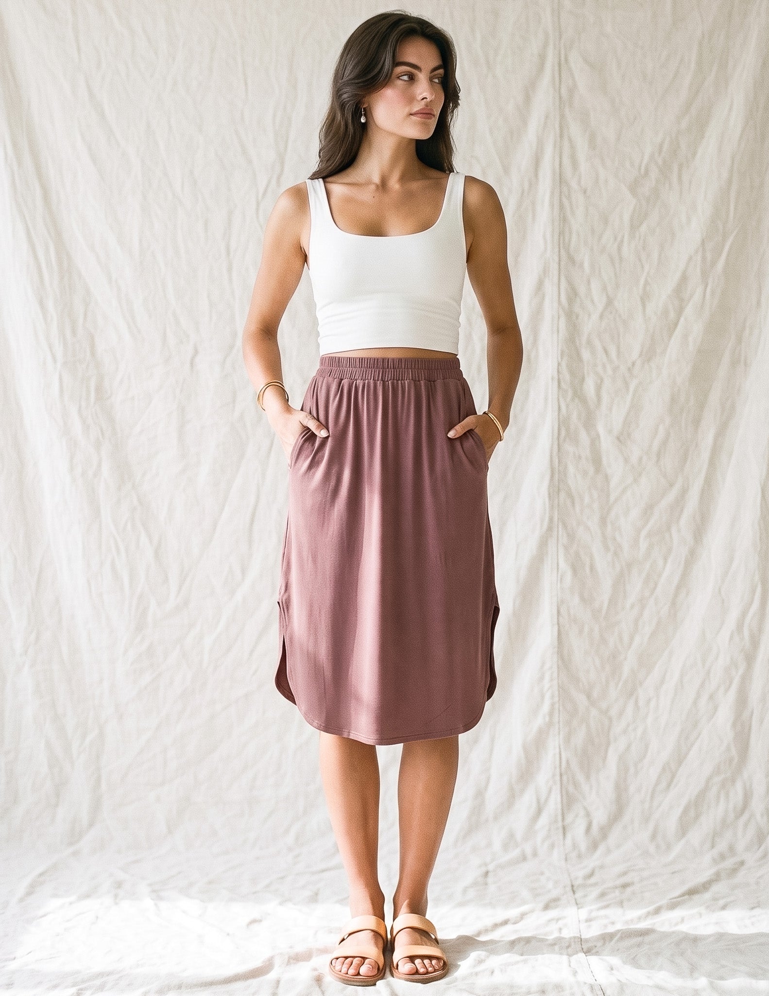 Bamboo Camila Midi Skirt