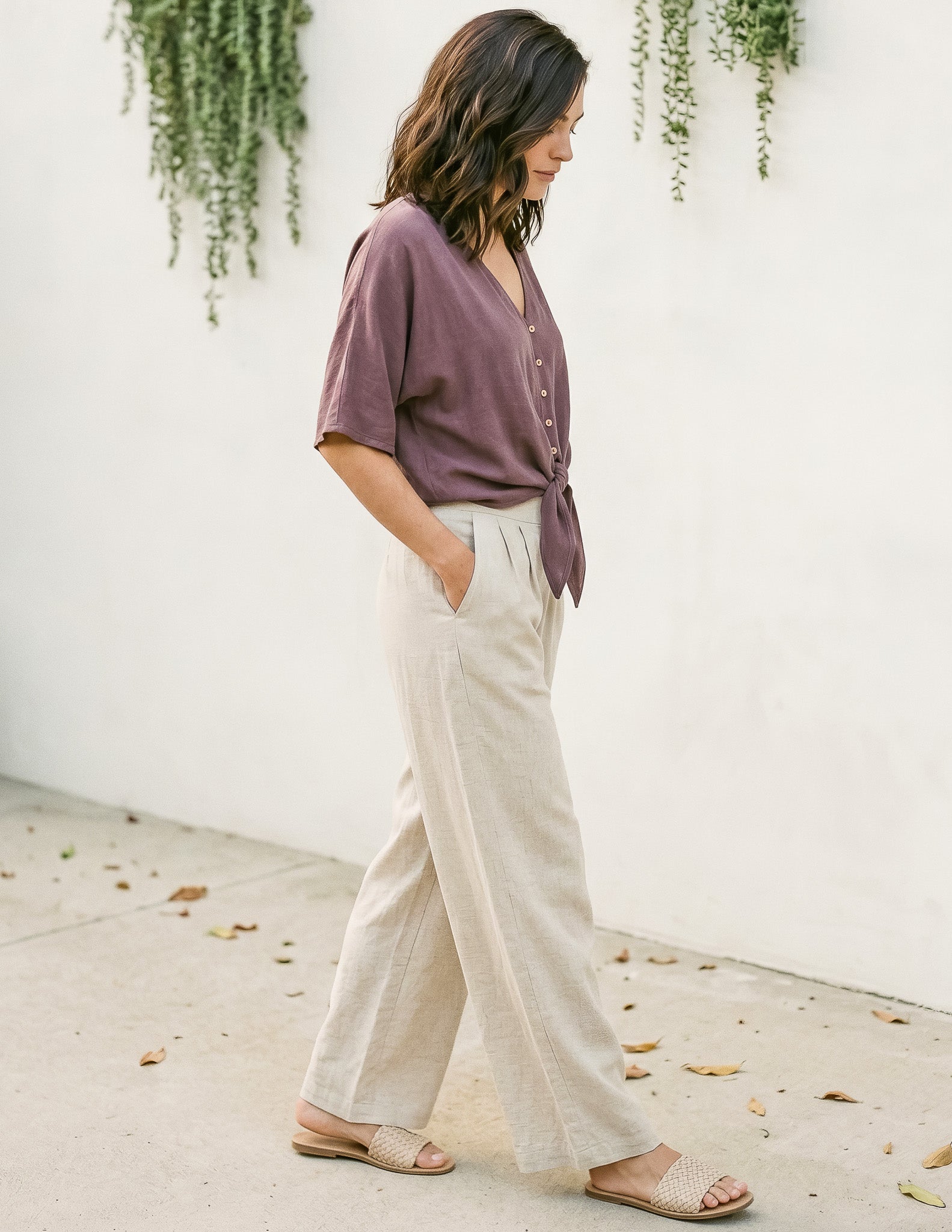 Linen Alessia Cropped Pant