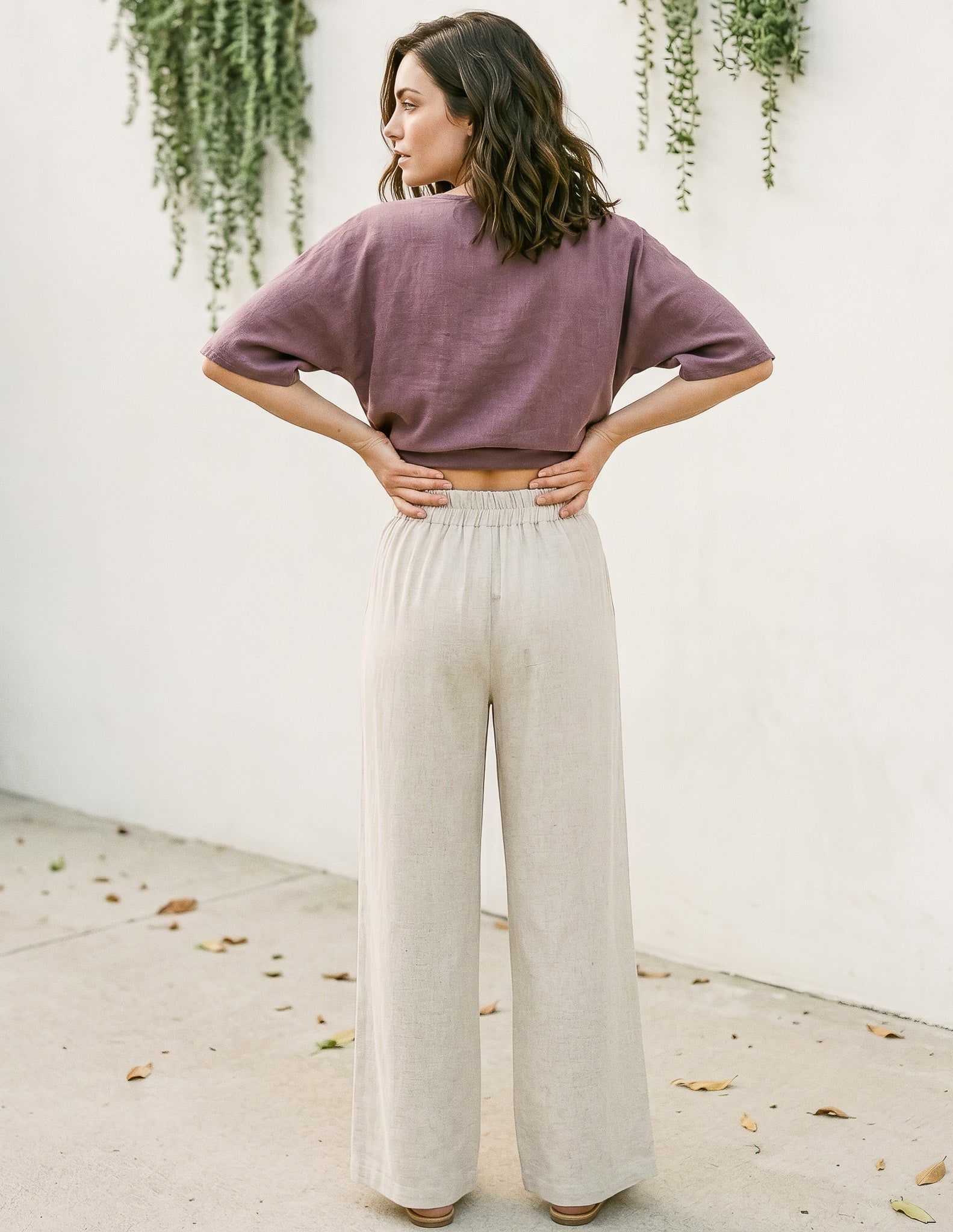 Linen Alessia Cropped Pant