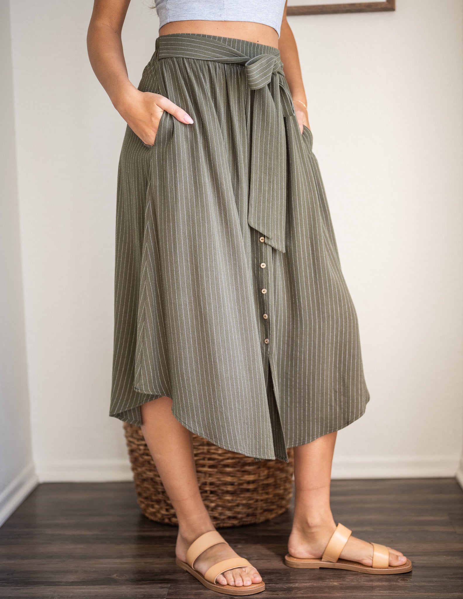 Linen Caterina Midi Skirt