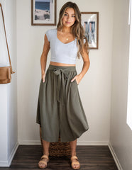Linen Caterina Midi Skirt