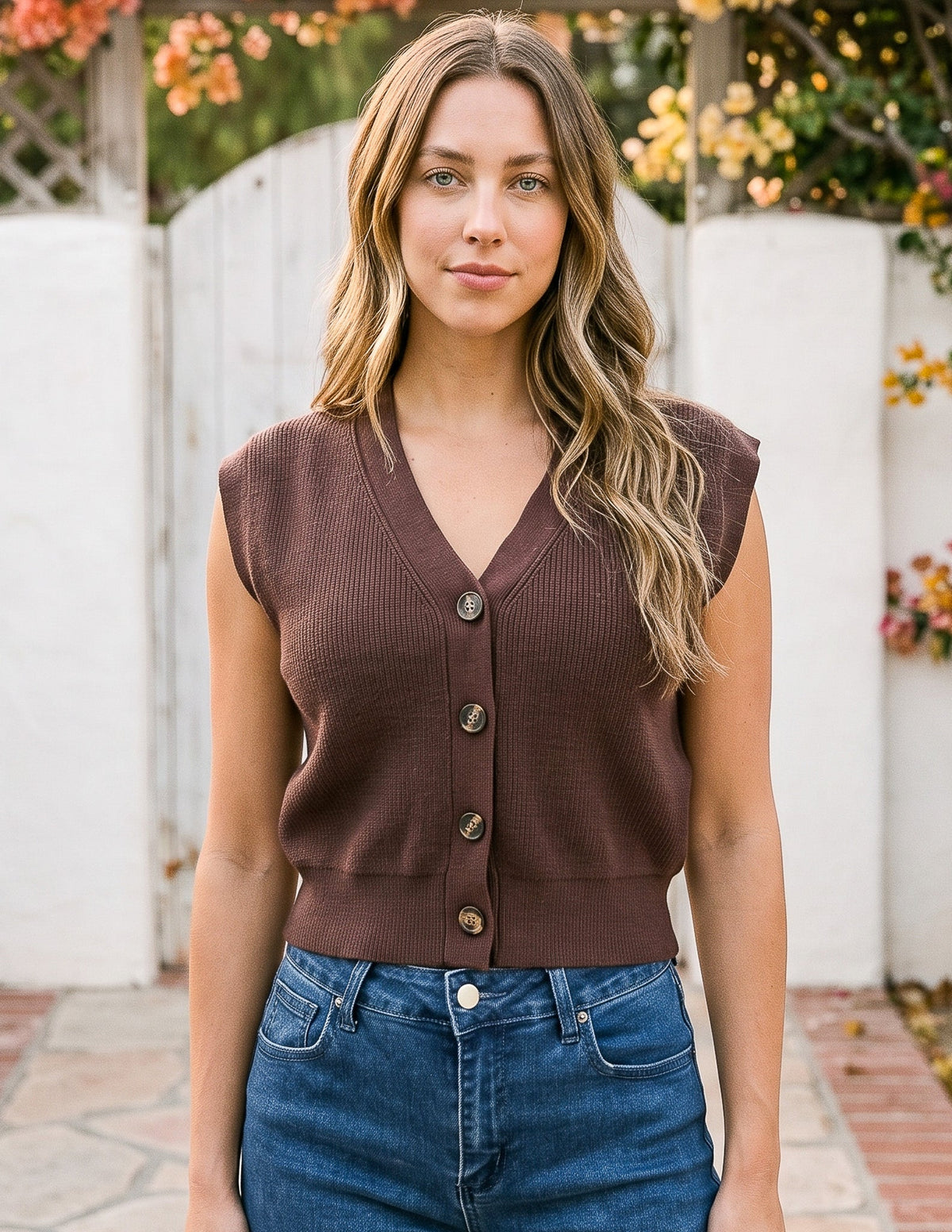 Livia Crop Sweater Vest